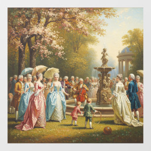 Spring Serenade in the French Garden – Rococo Oil  Wall Decal