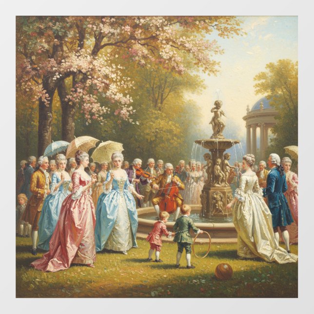 Spring Serenade in the French Garden – Rococo Oil  Wall Decal (Front)