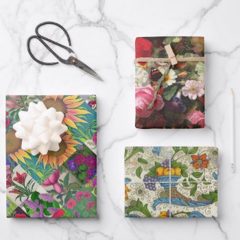 Spring Set Floral  Positano And Fleuresse  Wrapping Paper Sheets by RafiMetzDesign at Zazzle