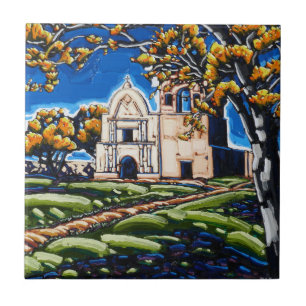 "Spring Shadows at Tumacacori" art tile