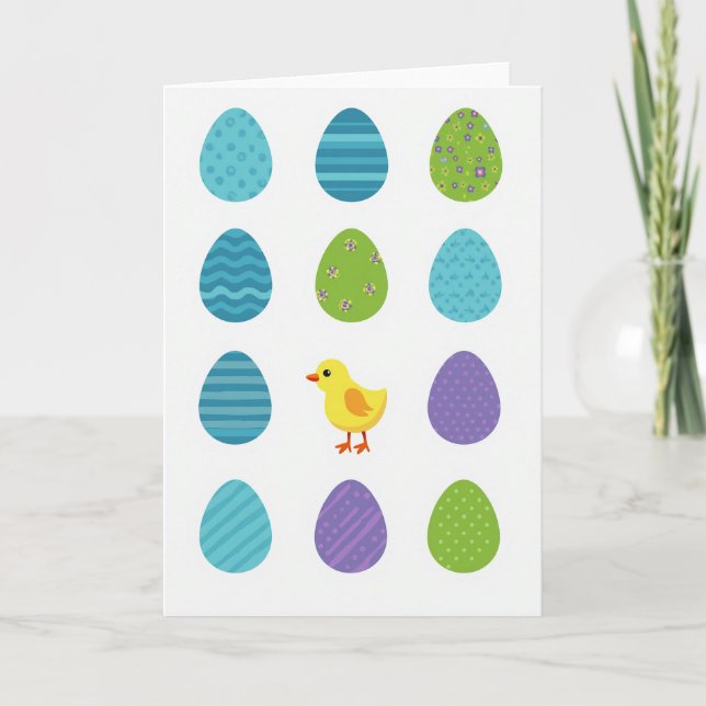 Spring Shapes And Bird Card (Front)