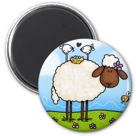 Spring Sheep Magnet