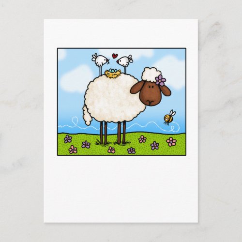 spring sheep postcard