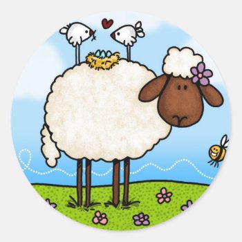 Spring Sheep Stickers by cfkaatje at Zazzle