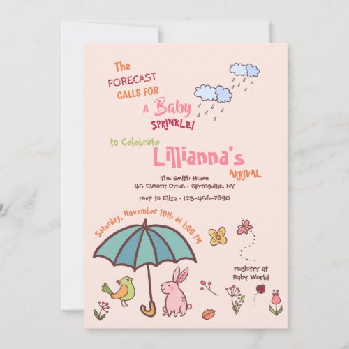 Spring Showers Baby Shower Invitation