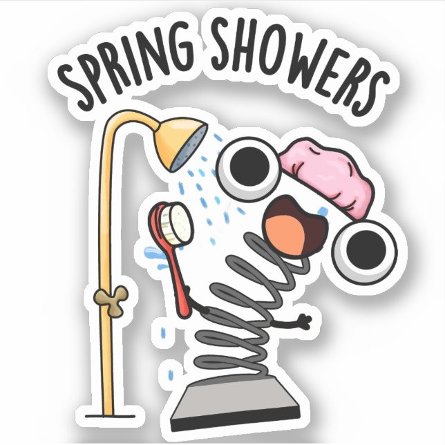 Spring Showers Funny Season Pun  Sticker (Front)