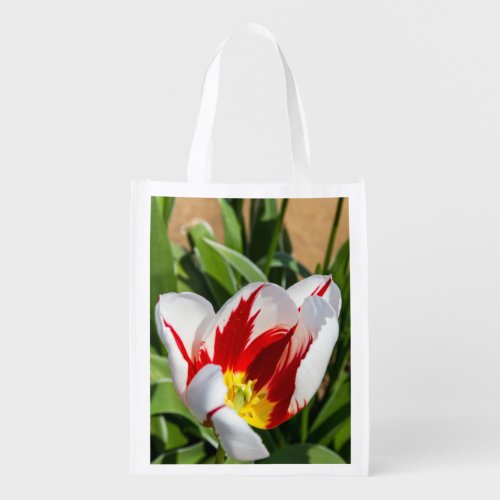 Spring Single Tulip Reusable Grocery Bag