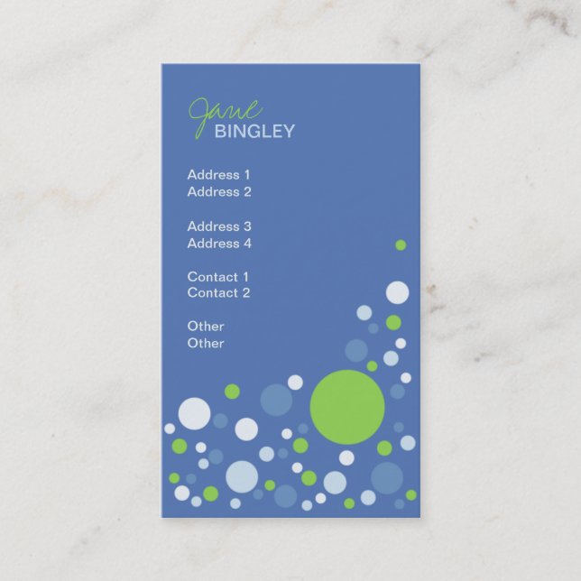 Spring Sky Retro Dots Business Card (Front)