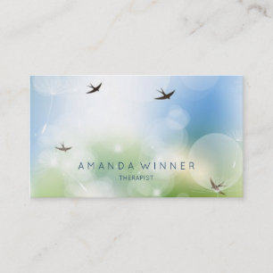 Spring Sky Swallow Therapist Psychologist Business Card