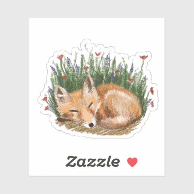 Spring Sleeping Fox Kit Sticker (Sheet)
