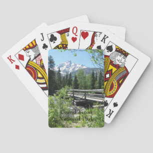 Spring Snow on Grand Tetons with Bridge over River Poker Cards