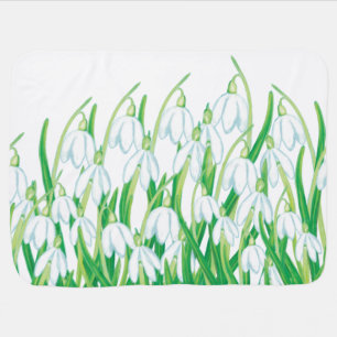 Spring Snowdrops Baby Blanket