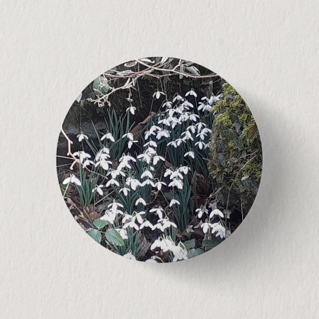 Spring Snowdrops Badge Button (Front)