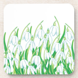 Spring Snowdrops  Beverage Coaster