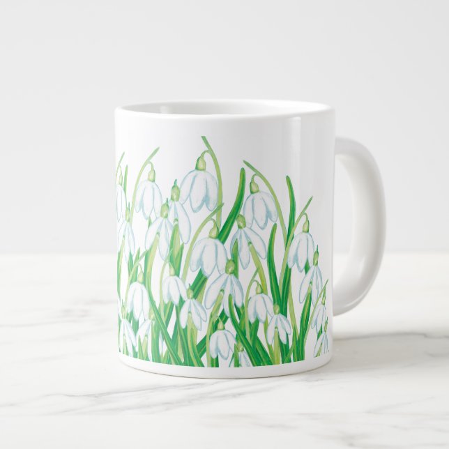 Spring Snowdrops   Giant Coffee Mug (Front Right)