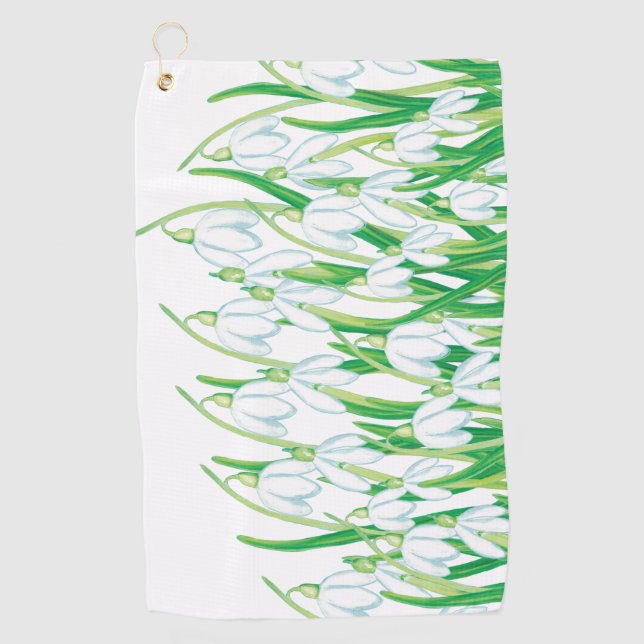 Spring Snowdrops  Golf Towel (Front)