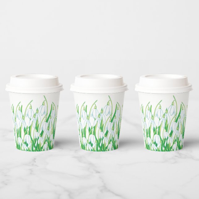 Spring Snowdrops  Paper Cups (Multi)