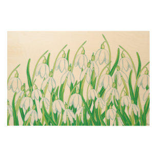Spring Snowdrops Wood Wall Art