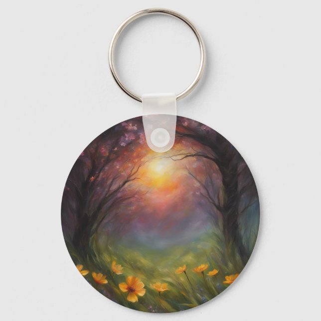 Spring Solar Eclipse Add Text Custom Event Keychain (Front)