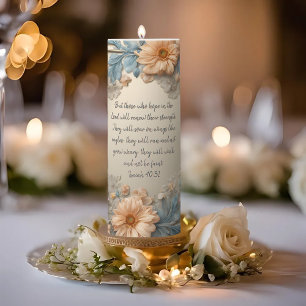 Spring Sonata Border Customizable Pillar Candle