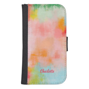 Spring Spark - Pink Coral - Name or Monogram Galaxy S4 Wallet Case