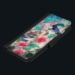 Spring Sparrows iPhone Wallet Case<br><div class="desc">Courtship - Watercolor Painting</div>