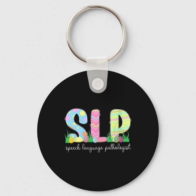 Spring Speech Language Pathologist Easter Bunny Sl Keychain (Front)