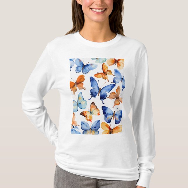 "Spring Splendor: Butterfly Womens T-shirt| T-Shirt (Front)
