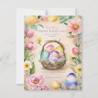 Spring Splendor: Easter Eggs & Blooms Greetings Holiday Card
