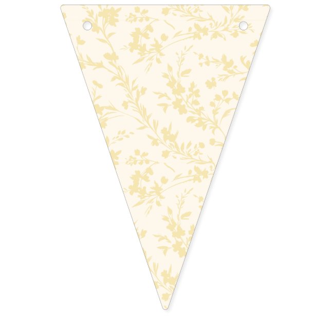 Spring Sprigs Buttercream - Neutral Bunting Flags (First Flag)