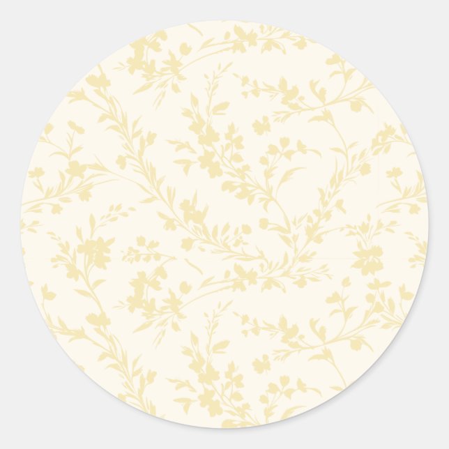 Spring Sprigs Buttercream - Neutral Classic Round Sticker (Front)
