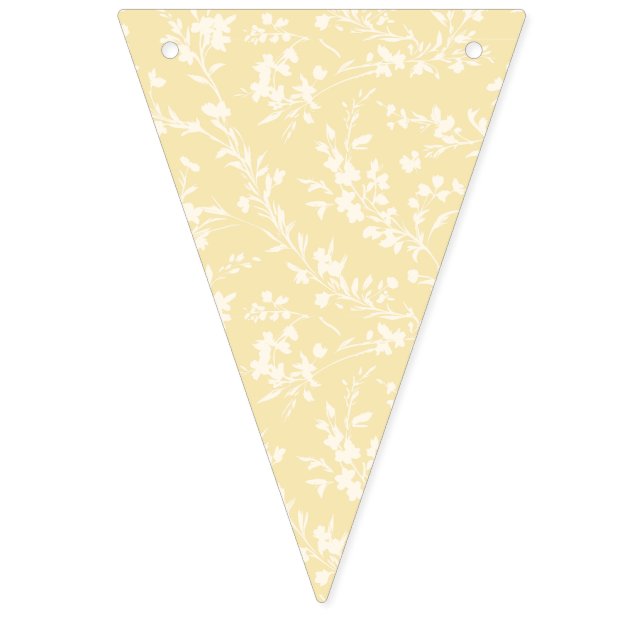Spring Sprigs Neutral - Buttercream Bunting Flags (First Flag)