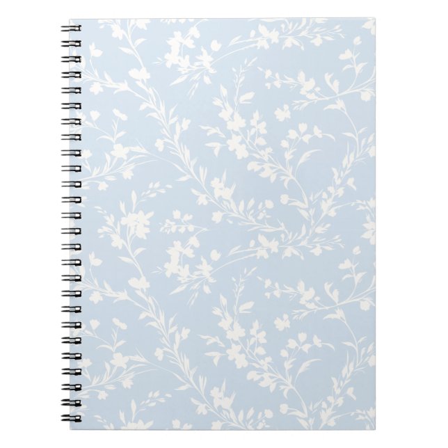 Spring Sprigs Neutral - Powder Blue Notebook (Front)