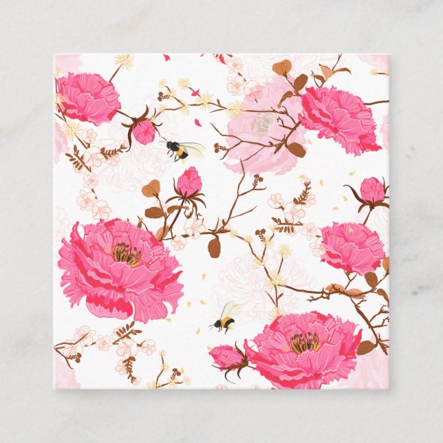 spring square business card (Front)