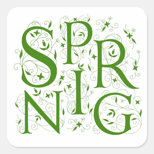 Spring Square Sticker (Front)