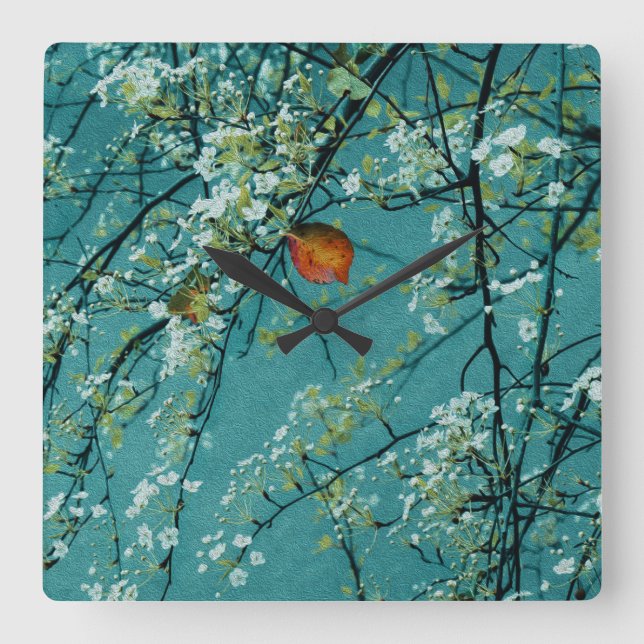 Spring Square Wall Clock (Front)