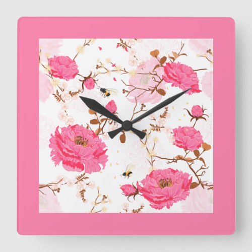 spring square wall clock