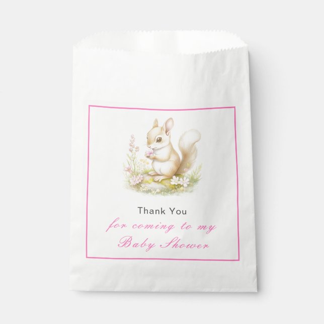 Spring Squirrel Baby Shower Favor Bag (Front)
