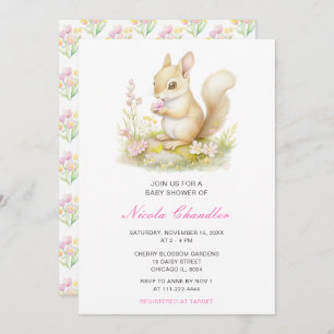 Spring Squirrel Baby Shower Invitation