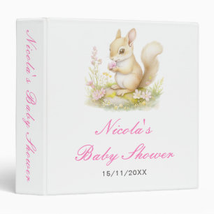 Spring Squirrel Baby Shower Photo Album 3 Ring Binder