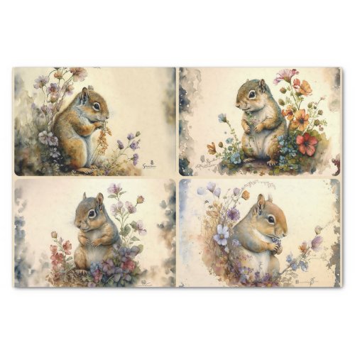 Spring Squirrels Tissue Paper