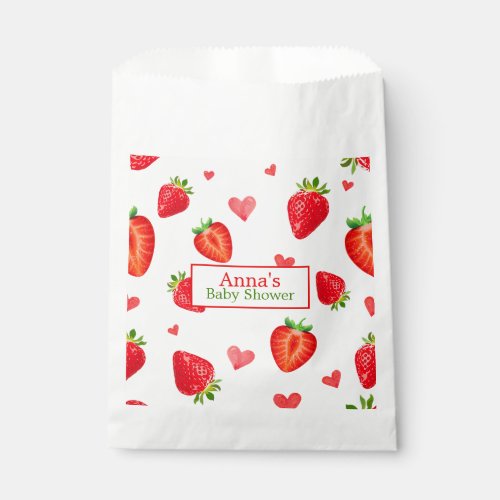 Spring Strawberry Themed Fruit Baby Shower Favor Bag