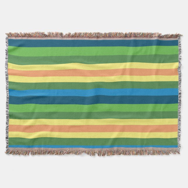 Spring Stripes Colorful  Blanket (Front)