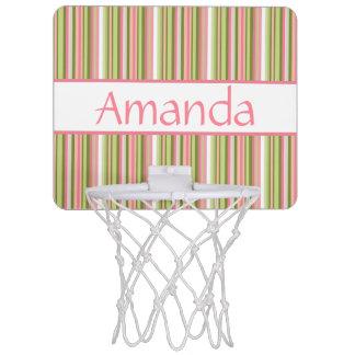 Spring Stripes Personalized Mini-Basketball Goal Mini Basketball Backboard