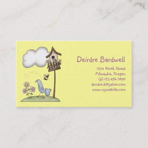 Customizable Spring Stuff · Birdhouse &amp; Bird Business Card Template