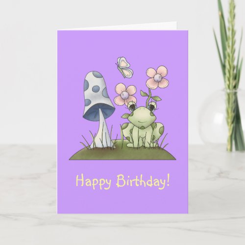 Spring Stuff  Frog  Mushroom Card