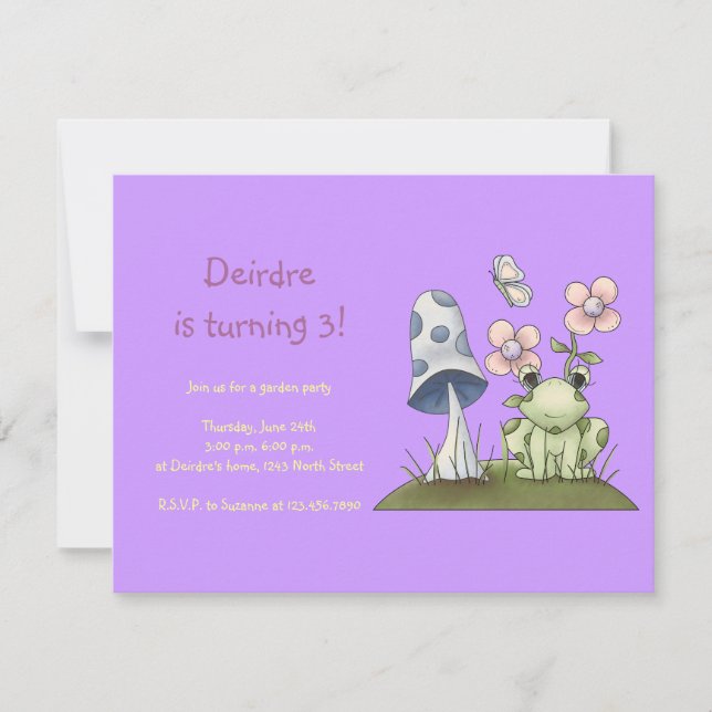 Spring Stuff · Frog & Mushroom Invitation (Front)