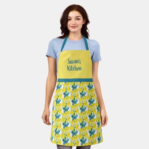 Spring Style Personalized Yellow Flower  Apron