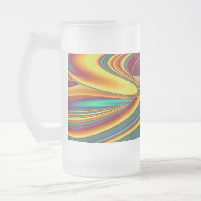 Spring Summer Autumn Flowers Magic Frosted Glass Beer Mug (Left)