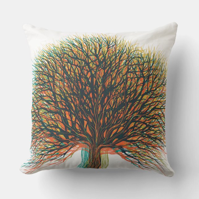 Spring Summer Autumn Winter Tree #3 Throw Pillow (Front)